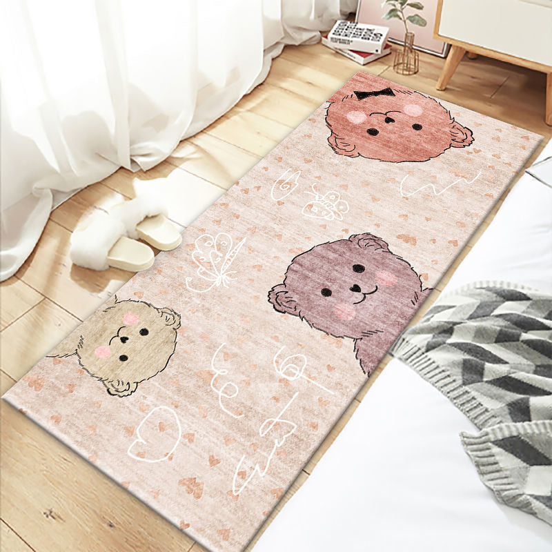 Skorter | Beautiful Bedroom Rug Multicolor Cartoon Printed Indoor Carpet PVC Non-Slip Back Machine Washable Rug