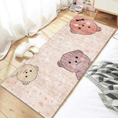Skorter | Beautiful Bedroom Rug Multicolor Cartoon Printed Indoor Carpet PVC Non-Slip Back Machine Washable Rug