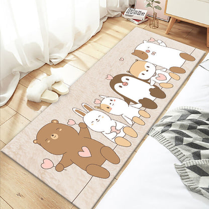 Skorter | Beautiful Bedroom Rug Multicolor Cartoon Printed Indoor Carpet PVC Non-Slip Back Machine Washable Rug