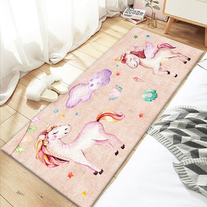 Skorter | Beautiful Bedroom Rug Multicolor Cartoon Printed Indoor Carpet PVC Non-Slip Back Machine Washable Rug