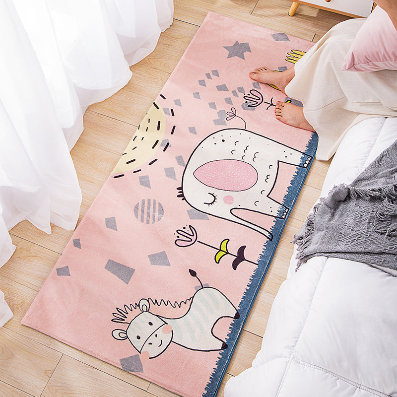 Skorter | Colorful sweet carpet Polyester cartoon print carpet with non-slip backing pet-friendly carpet for the living room