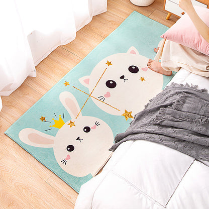 Skorter | Colorful sweet carpet Polyester cartoon print carpet with non-slip backing pet-friendly carpet for the living room
