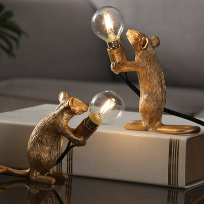 Skorter | Children's Style Mouse Shaped Table Lamp - Resin 1-Light Night Light for Bedroom