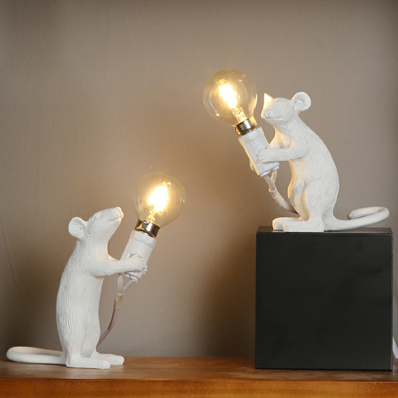 Skorter | Children's Style Mouse Shaped Table Lamp - Resin 1-Light Night Light for Bedroom