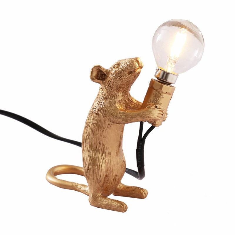 Skorter | Children's Style Mouse Shaped Table Lamp - Resin 1-Light Night Light for Bedroom