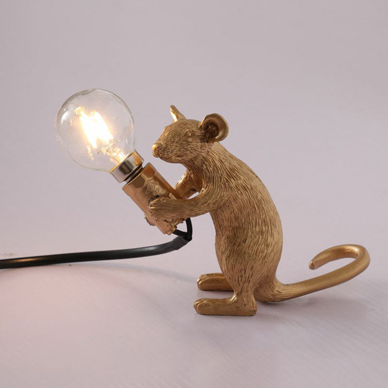 Skorter | Children's Style Mouse Shaped Table Lamp - Resin 1-Light Night Light for Bedroom