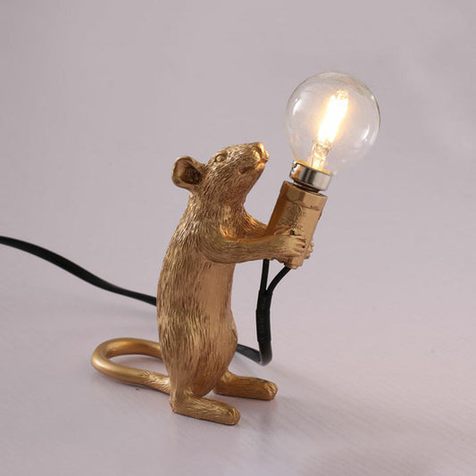 Skorter | Children's Style Mouse Shaped Table Lamp - Resin 1-Light Night Light for Bedroom