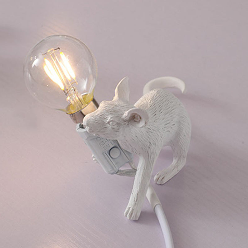 Skorter | Children's Style Mouse Shaped Table Lamp - Resin 1-Light Night Light for Bedroom