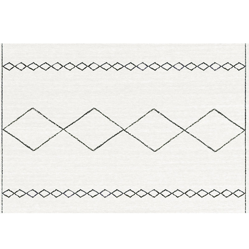 Skorter | Bohemian Living Room Rug Multicolor Geometric Pattern Rug Polyester Non-Slip Mat Pet-Friendly Indoor Rug