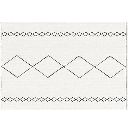 Skorter | Bohemian Living Room Rug Multicolor Geometric Pattern Rug Polyester Non-Slip Mat Pet-Friendly Indoor Rug