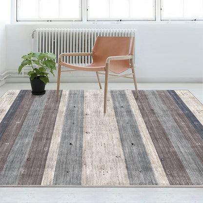 Skorter | Bohemian Living Room Rug Multicolor Geometric Pattern Rug Polyester Non-Slip Mat Pet-Friendly Indoor Rug