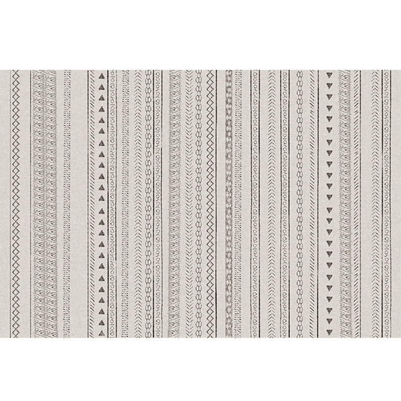 Skorter | Bohemian Living Room Rug Multicolor Geometric Pattern Rug Polyester Non-Slip Mat Pet-Friendly Indoor Rug