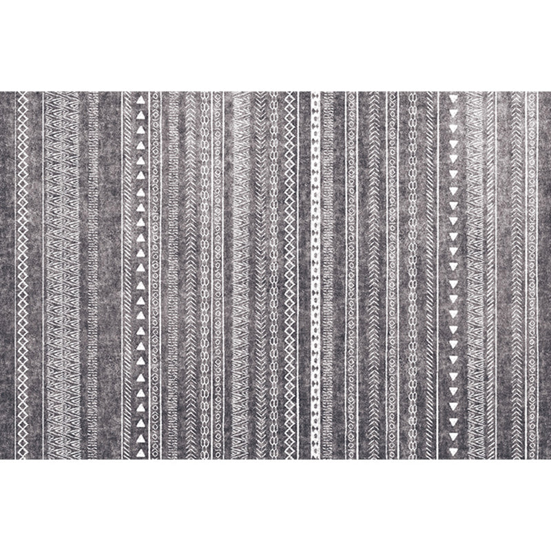 Skorter | Bohemian Living Room Rug Multicolor Geometric Pattern Rug Polyester Non-Slip Mat Pet-Friendly Indoor Rug