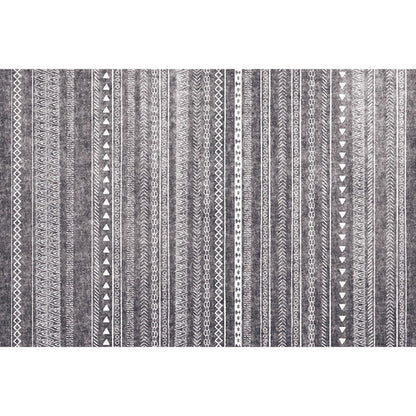 Skorter | Bohemian Living Room Rug Multicolor Geometric Pattern Rug Polyester Non-Slip Mat Pet-Friendly Indoor Rug