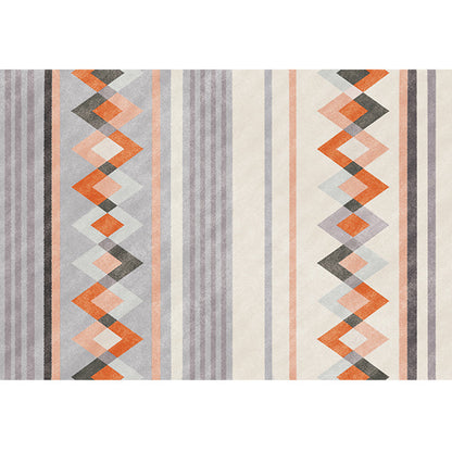 Skorter | Bohemian Living Room Rug Multicolor Geometric Pattern Rug Polyester Non-Slip Mat Pet-Friendly Indoor Rug