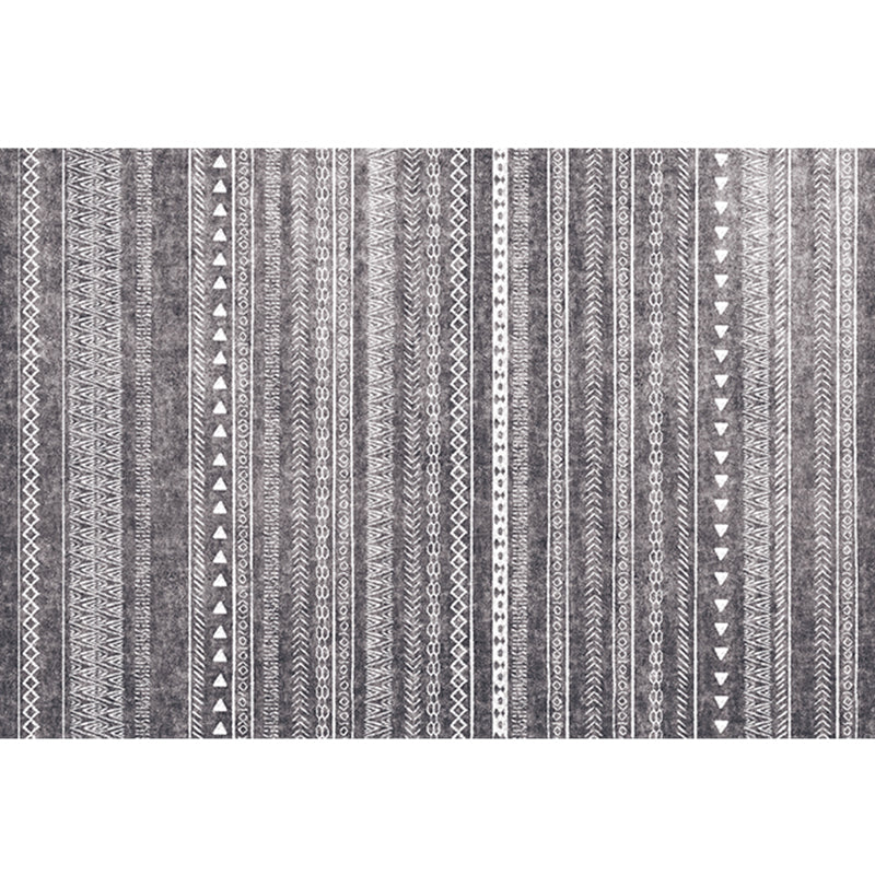 Skorter | Bohemian Living Room Rug Multicolor Geometric Pattern Rug Polyester Non-Slip Mat Pet-Friendly Indoor Rug