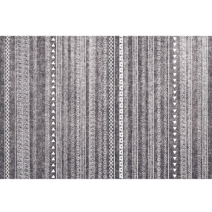 Skorter | Bohemian Living Room Rug Multicolor Geometric Pattern Rug Polyester Non-Slip Mat Pet-Friendly Indoor Rug