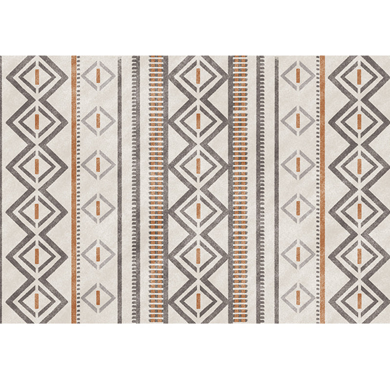 Skorter | Bohemian Living Room Rug Multicolor Geometric Pattern Rug Polyester Non-Slip Mat Pet-Friendly Indoor Rug