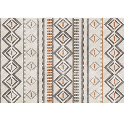 Skorter | Bohemian Living Room Rug Multicolor Geometric Pattern Rug Polyester Non-Slip Mat Pet-Friendly Indoor Rug