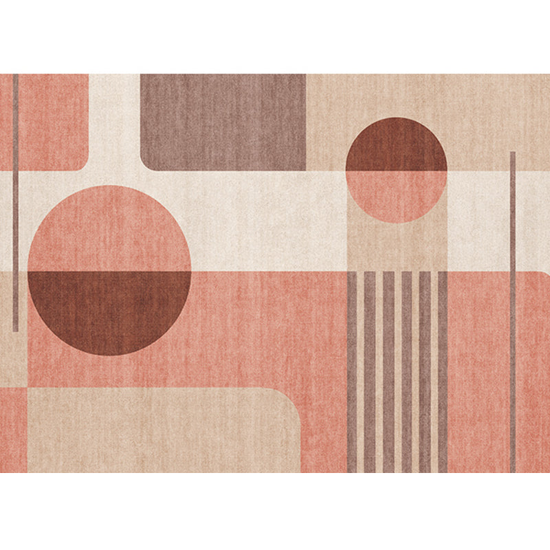 Skorter | Bohemian Living Room Rug Multicolor Geometric Pattern Rug Polyester Non-Slip Mat Pet-Friendly Indoor Rug