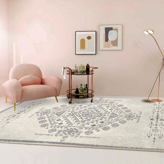 Skorter | A unique geo-pattern rug Colorful polypropylene indoor rug non-slip backing pet-friendly rug for decoration