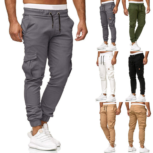 Men's cargo jogging pants with functional side pockets and elastic waistband Skorter