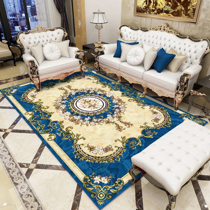 Skorter | Antique Salon Carpet Multicolor Floral Pattern Carpet Polyester Non-Slip Backing Pet-Friendly Indoor Carpet