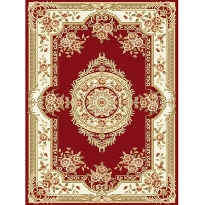 Skorter | Antique Salon Carpet Multicolor Floral Pattern Carpet Polyester Non-Slip Backing Pet-Friendly Indoor Carpet