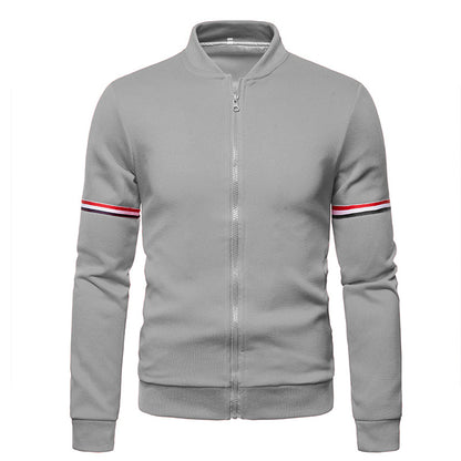 Men's sporty zip jacket with structured surface and contrast stripes Skorter
