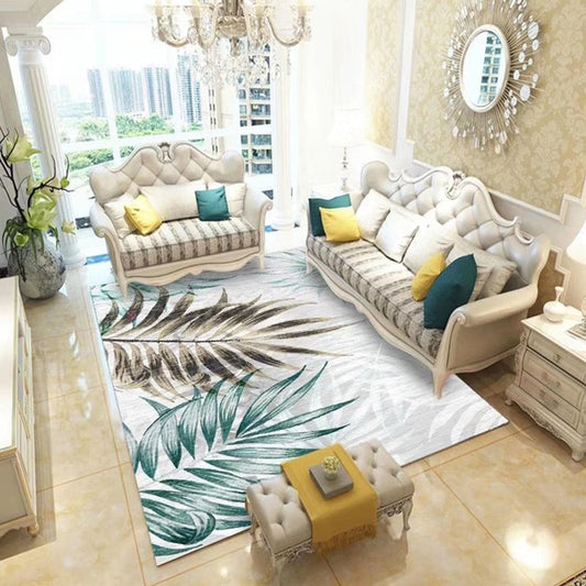 Skorter | Chinoiserie Flower Rug Multicolor Polypropylene Area Rug Non-Slip Back Pet-Friendly Easy Care Indoor Rug for Living Room