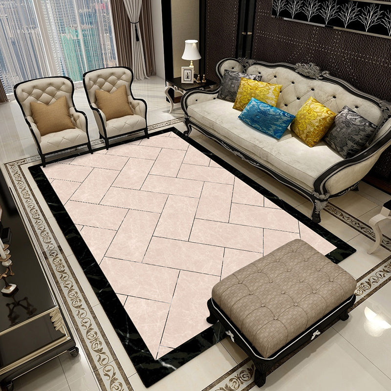 Skorter | Colorful geometric printed carpet made of polyester Retro indoor rug with non-slip backing, stain-resistant carpet for the living room