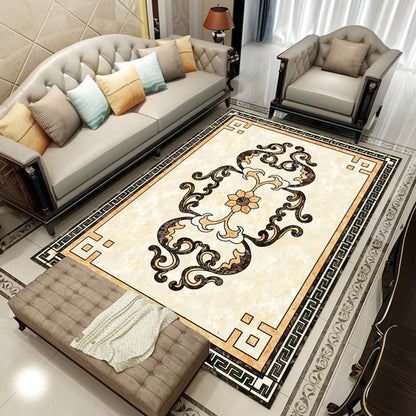 Skorter | Colorful geometric printed carpet made of polyester Retro indoor rug with non-slip backing, stain-resistant carpet for the living room