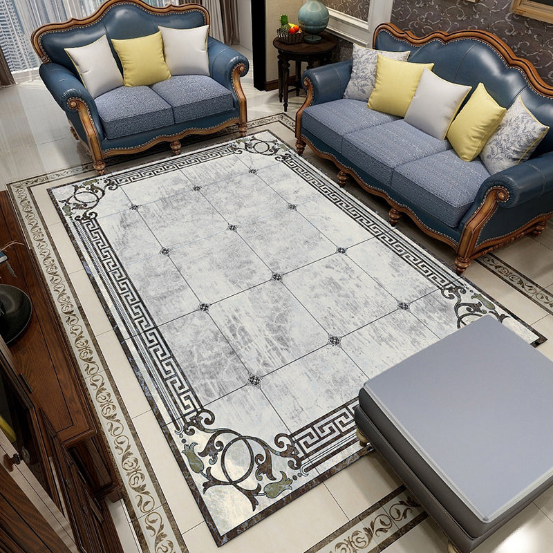 Skorter | Colorful geometric printed carpet made of polyester Retro indoor rug with non-slip backing, stain-resistant carpet for the living room