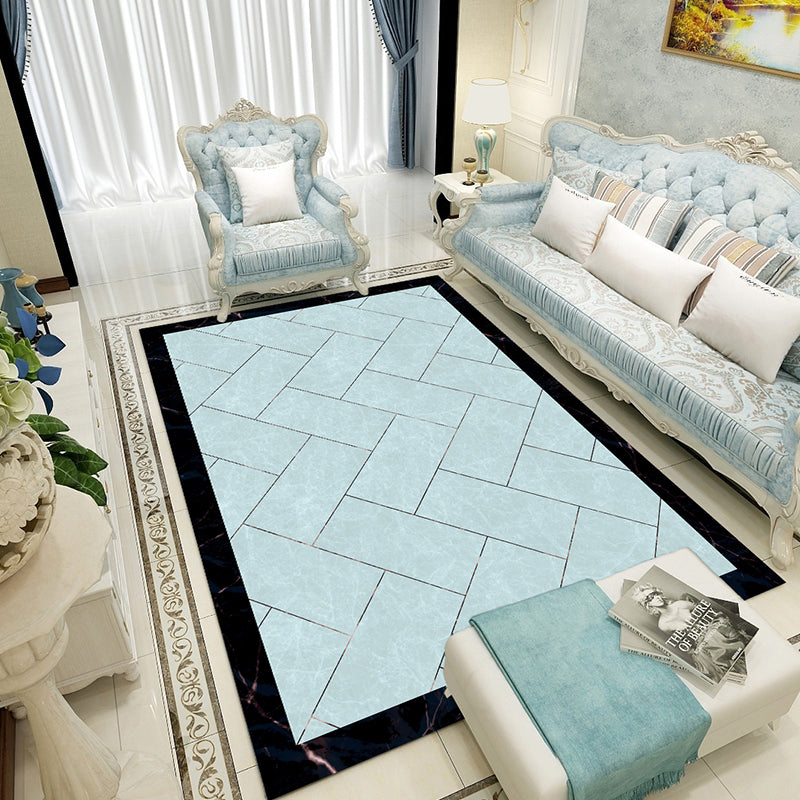 Skorter | Colorful geometric printed carpet made of polyester Retro indoor rug with non-slip backing, stain-resistant carpet for the living room