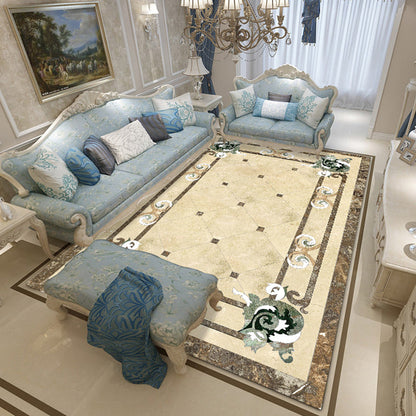 Skorter | Colorful geometric printed carpet made of polyester Retro indoor rug with non-slip backing, stain-resistant carpet for the living room