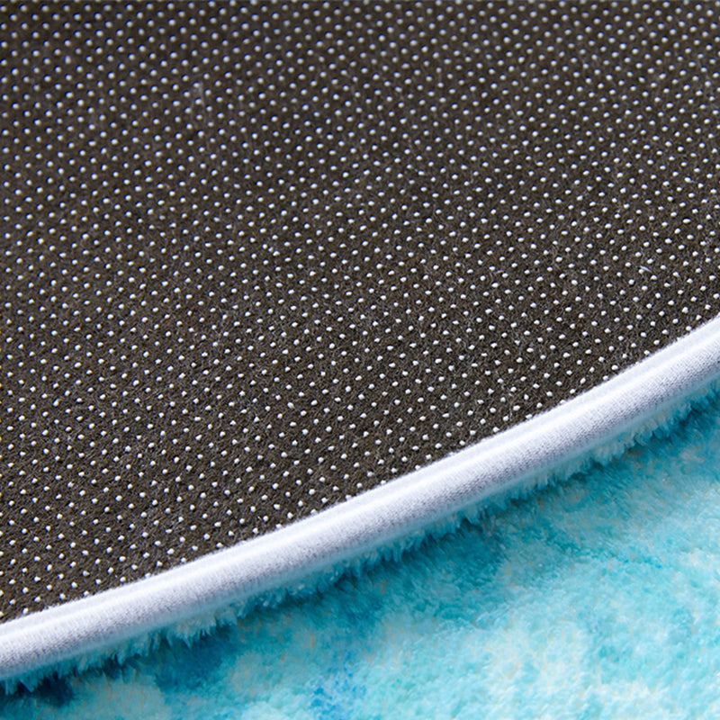 Skorter | Beautiful Children's Room Rug Blue Cartoon Printed Indoor Rug Lambswool Non-Slip Backing Stain Resistant Area Rug