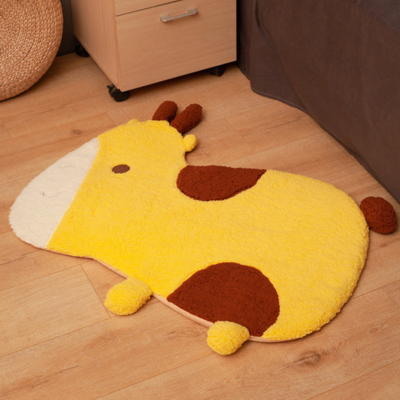 Skorter | Cozy Bedroom Rug Multi-Colored Cartoon Printed Rug Made of Lambswool With Non-Slip Backing Pet-Friendly Indoor Rug