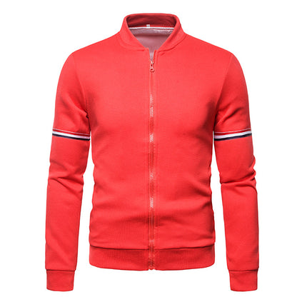 Men's sporty zip jacket with structured surface and contrast stripes Skorter