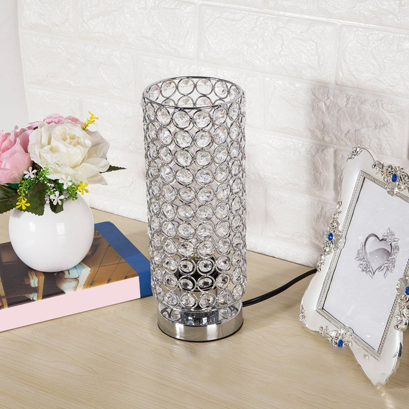 Skorter | Crystal Table Lamp - Modern Night Light with Chrome Finish
