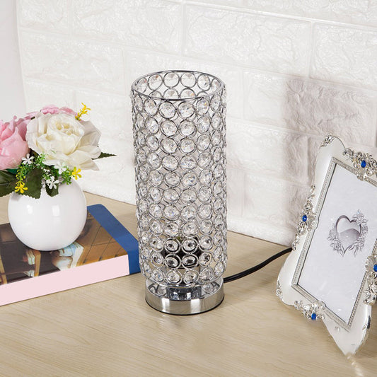 Skorter | Crystal Table Lamp - Modern Night Light with Chrome Finish