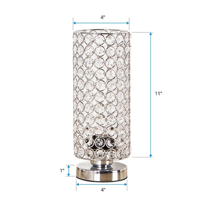 Skorter | Crystal Table Lamp - Modern Night Light with Chrome Finish