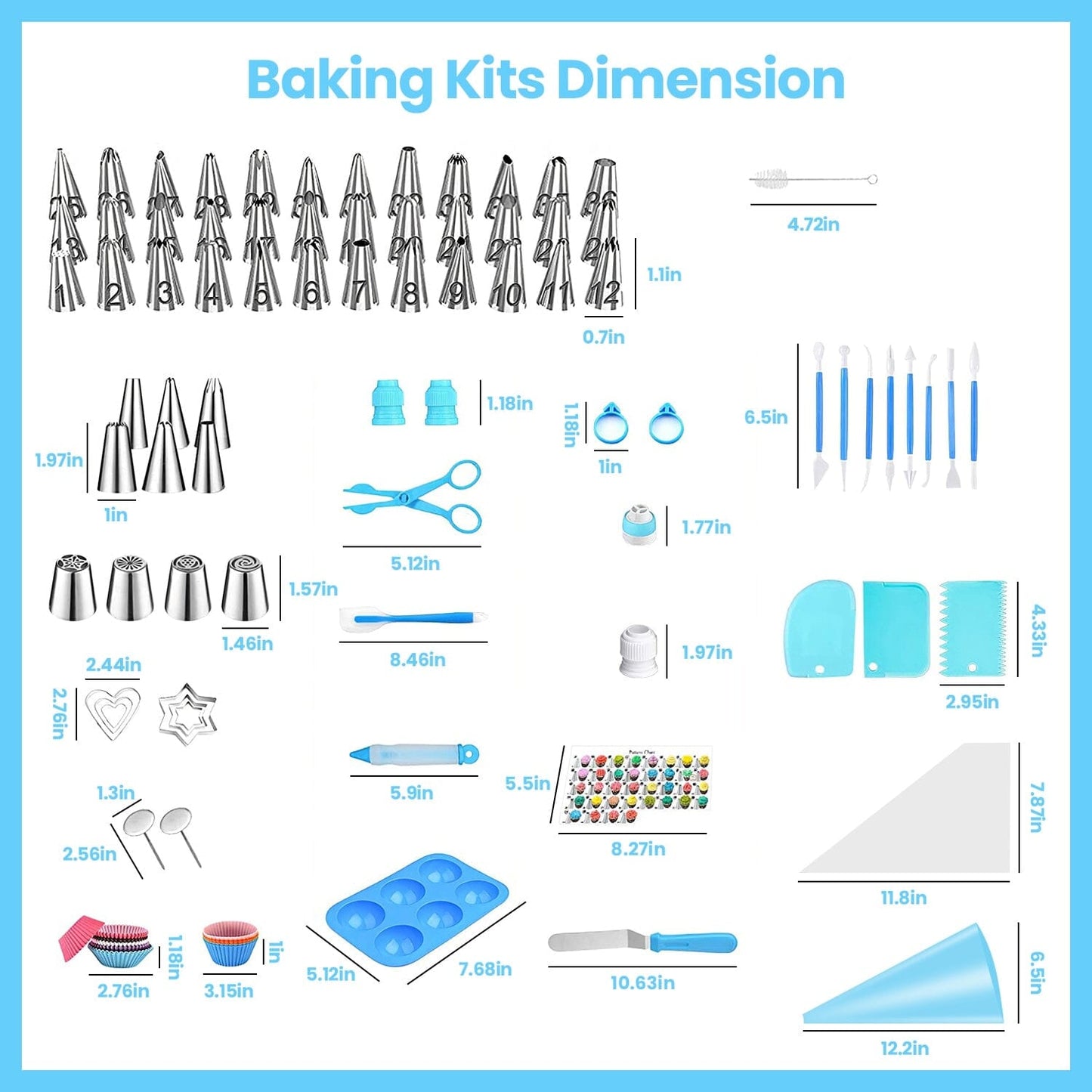 Skorter | 236-pieces: Cake Decorating Set Baking Tools with Piping Tips Connectors