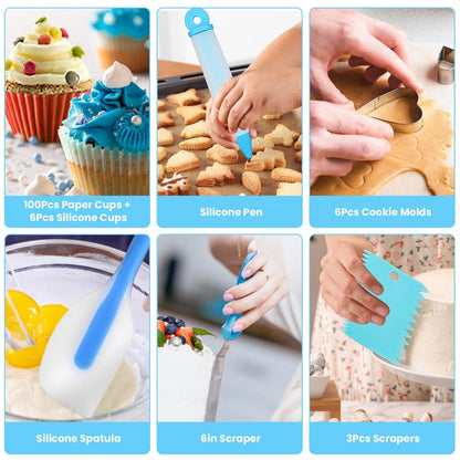 Skorter | 236 pieces: Cake decorating set Baking tools with piping tips Connectors