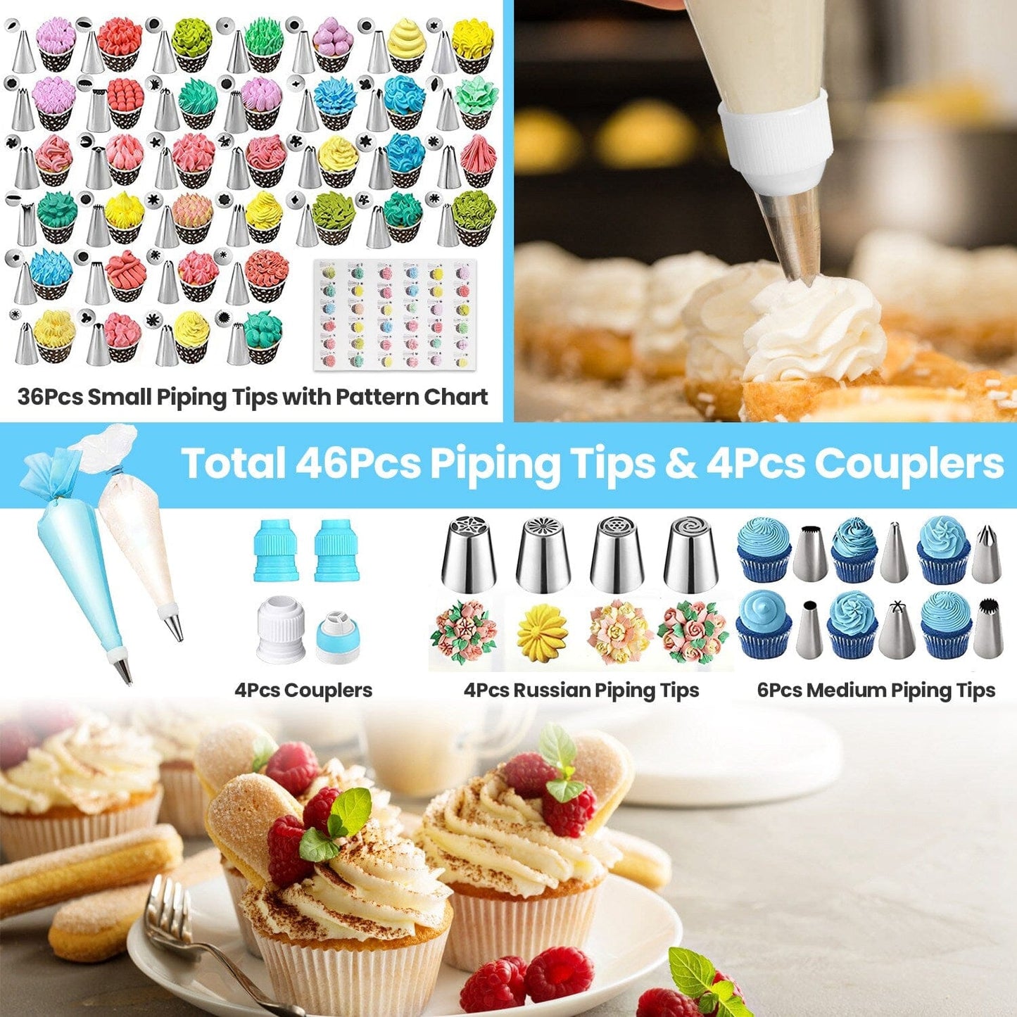 Skorter | 236-pieces: Cake Decorating Set Baking Tools with Piping Tips Connectors