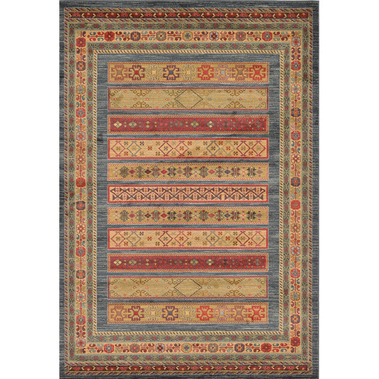 Skorter | Casual Multicolor Geo Rug Polyester Western Area Rug Non-Slip Machine Washable Easy Care Indoor Rug for Living Room