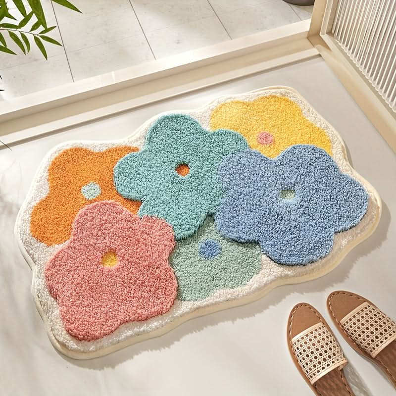 Skorter | FlorSoft - Extra absorbent bath mat with floral pattern