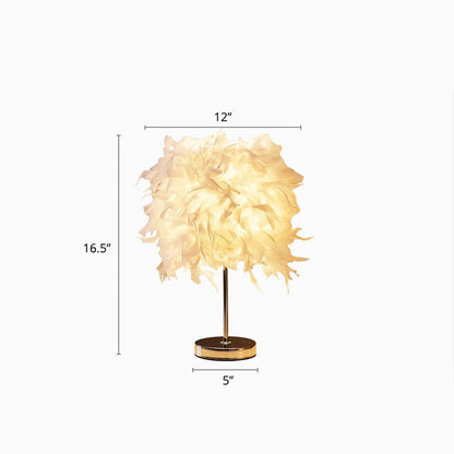 Skorter | White Cylindrical Table Lamp Simplicity Single Bulb Spring Table Lamp