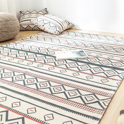 Skorter | Southwest Bedroom Carpet Multicolored Tribal Printed Area Rug Jute Pet-Friendly Stain-Resistant Indoor Carpet