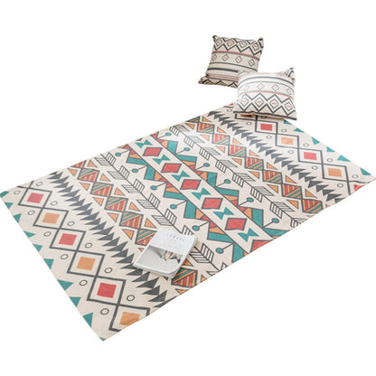 Skorter | Southwest Bedroom Carpet Multicolored Tribal Printed Area Rug Jute Pet-Friendly Stain-Resistant Indoor Carpet