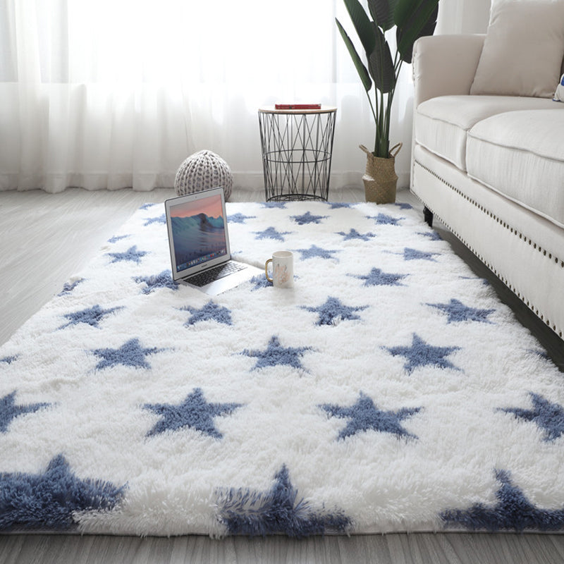 Skorter | Calming Living Room Rug Multicolored Pattern Indoor Rug Shag Non-Slip Backing Pet Friendly Area Carpet